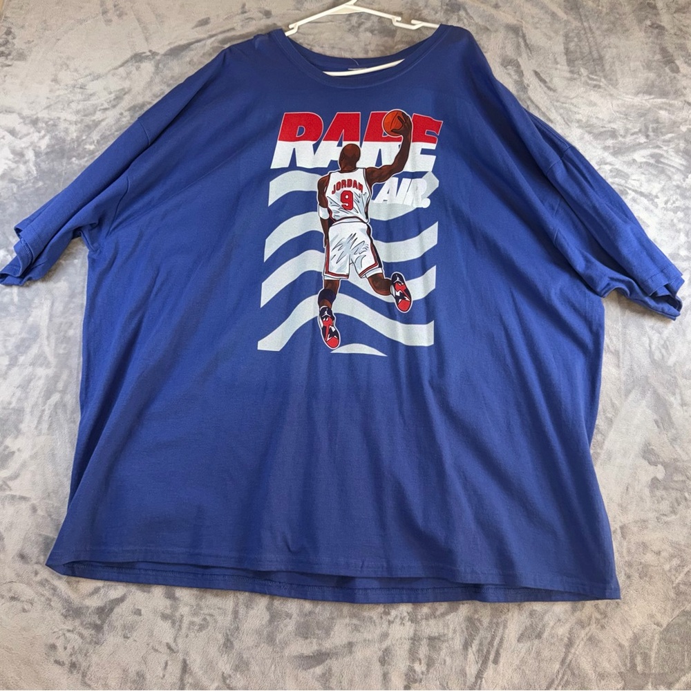 Blue Graphic T-Shirt with Basketball Print